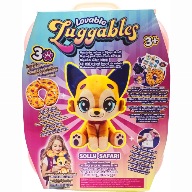 Детские чемоданы - Набор Lovable Luggables Мягкая игрушка Solly с подушкой и чемоданом (815887029507)#2