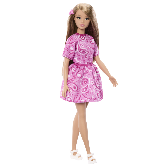 Куклы - Кукла Barbie Fashionistas Модница в розовом платье с узором пейсли (JJN62)#2