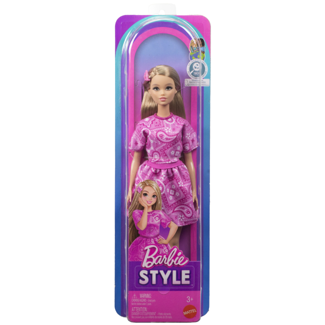 Куклы - Кукла Barbie Fashionistas Модница в розовом платье с узором пейсли (JJN62)#7