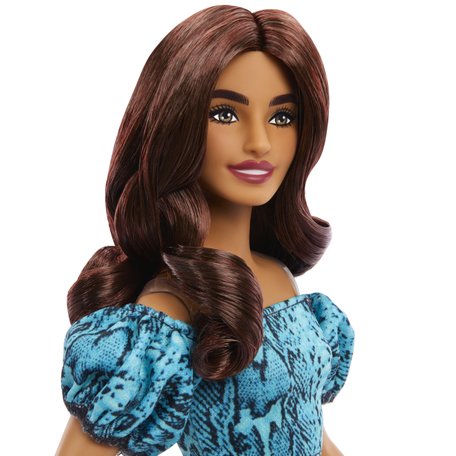 Куклы - Кукла Barbie Fashionistas Модница в бирюзовом наряде с анималистическим принтом (JJN63)#4