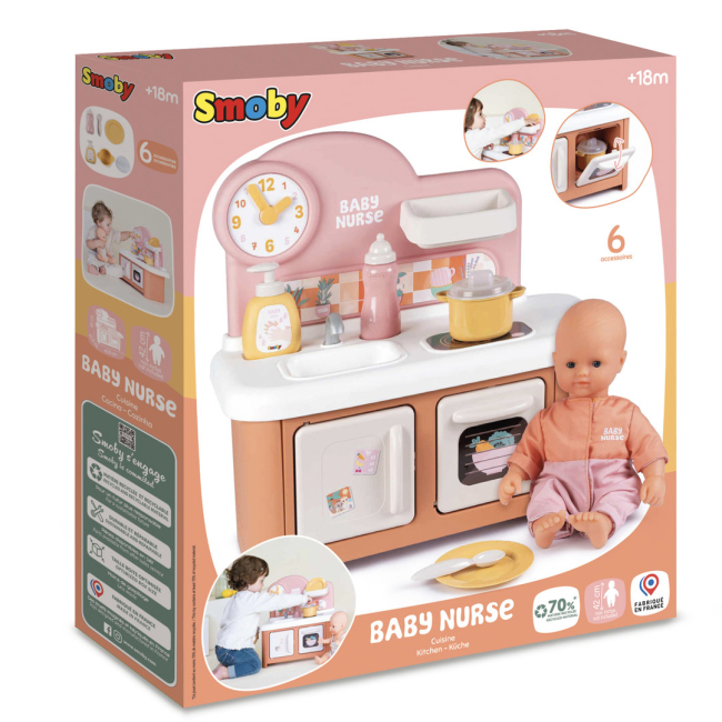 Меблі та будиночки - Ігровий набір Smoby Бебі Ньорс Теракотова пудра 6 аксесуарів (7600220501)#3