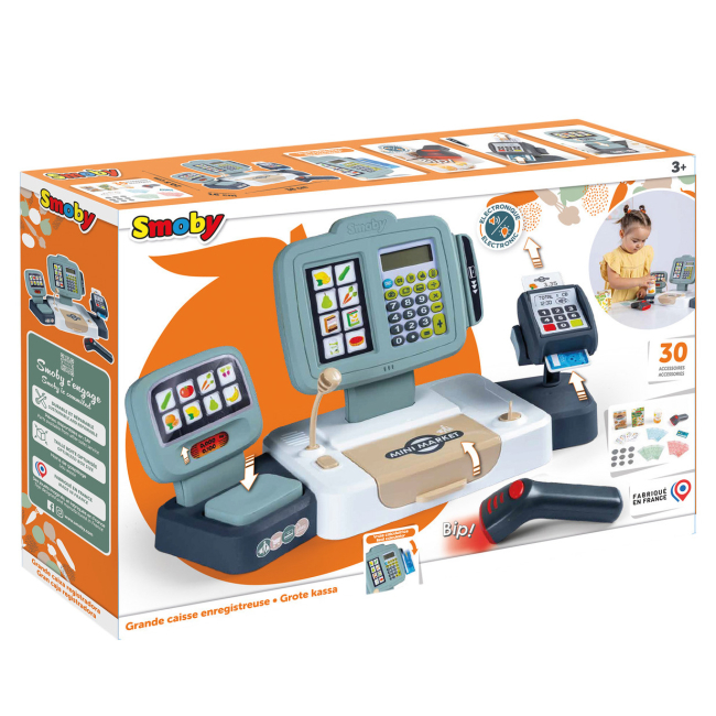 Наборы профессий - Игровой набор Smoby Электронная касса Шоппинг с терминалом, весами и сканером (7600350121)#3