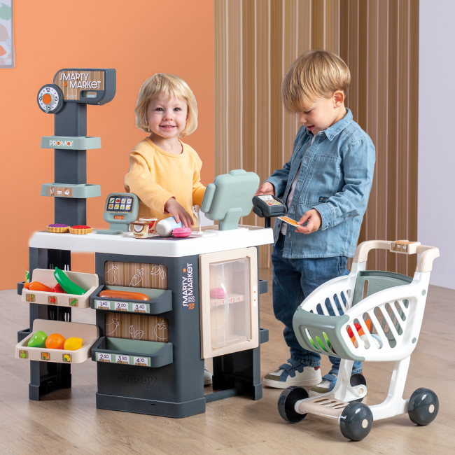 Наборы профессий - Игровой набор Smoby Интерактивный супермаркет Смарт с тележкой (7600350245)#4