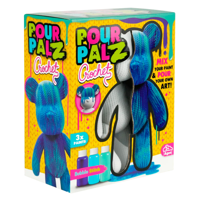 Набори для творчості - Набір для творчості ToyMonster Pour Palz Флюїд Арт Ведмедик Кольоровий вихор S4 В'язані дива (FC-G0004A)#2