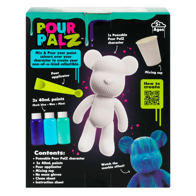 Набори для творчості - Набір для творчості ToyMonster Pour Palz Флюїд Арт Ведмедик Кольоровий вихор S4 В'язані дива (FC-G0004A)#4