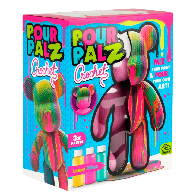 Набори для творчості - Набір для творчості ToyMonster Pour Palz Флюїд Арт Ведмедик Небесна блакить S4 В'язані дива (FC-G0004B)#2