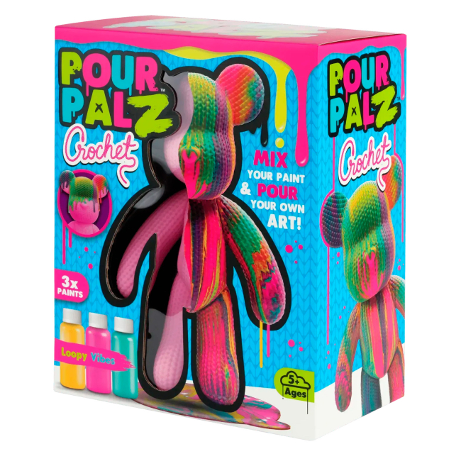 Набори для творчості - Набір для творчості ToyMonster Pour Palz Флюїд Арт Ведмедик Небесна блакить S4 В'язані дива (FC-G0004B)#3