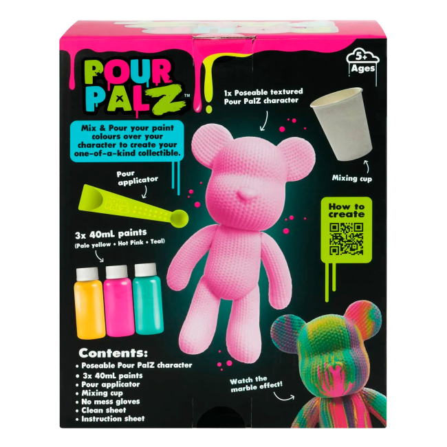 Набори для творчості - Набір для творчості ToyMonster Pour Palz Флюїд Арт Ведмедик Небесна блакить S4 В'язані дива (FC-G0004B)#4