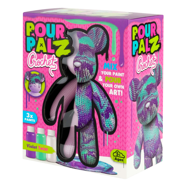 Набори для творчості - Набір для творчості ToyMonster Pour Palz Флюїд Арт Ведмедик Фіолетовий вайб S4 В'язані дива (FC-G0004C)#2