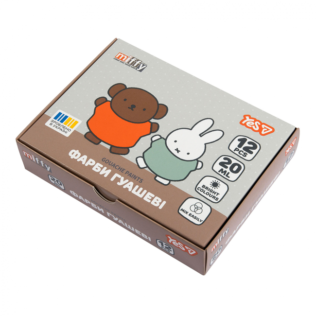 Канцелярські товари - Фарби гуаш Yes Miffy 12 кольорів (230446)#2