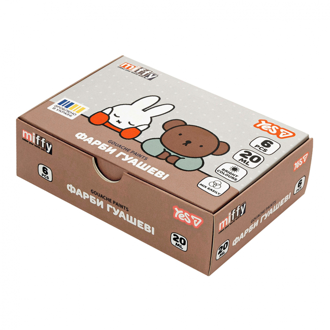 Канцелярські товари - Фарби гуаш Yes Miffy 6 кольорів (230444)#2