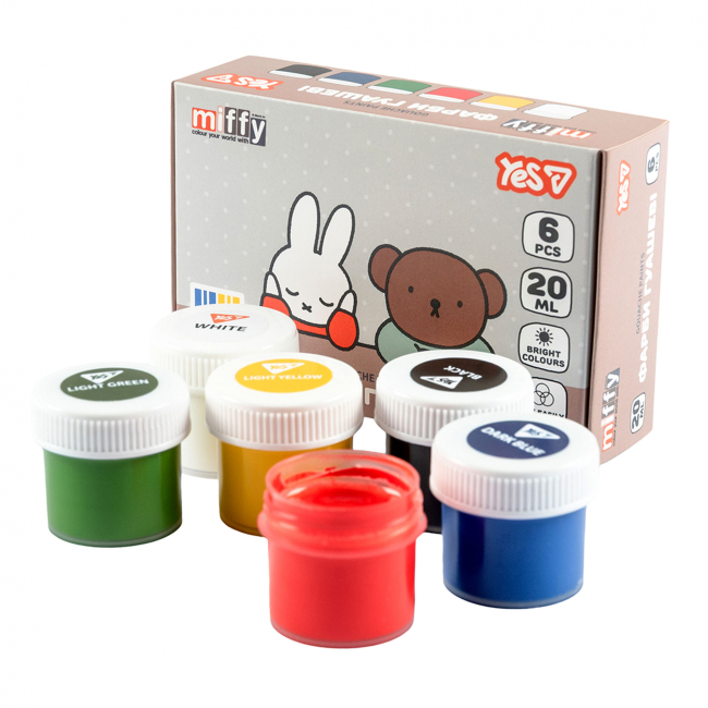 Канцелярські товари - Фарби гуаш Yes Miffy 6 кольорів (230444)#5