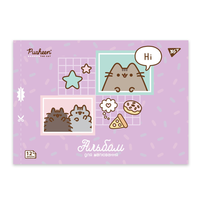 Альбоми та папір для малювання - Альбом для малювання Yes Pusheen А4 12 аркушів в асортименті (130588)#3