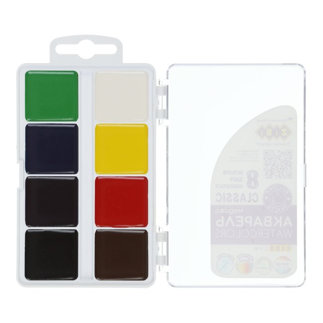 Краски акварельные медовые ZiBi Kids line Classic 8 цветов (ZB.6582)#2