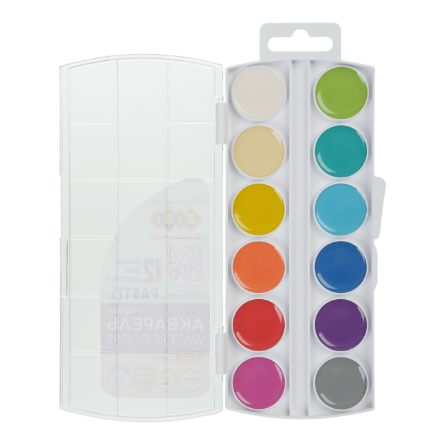 Краски акварельные медовые ZiBi Kids line Pastel 12 цветов (ZB.6592)#2