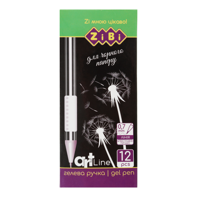 Ручка гелевая ZiBi Art line белая (ZB.2208-12)#3