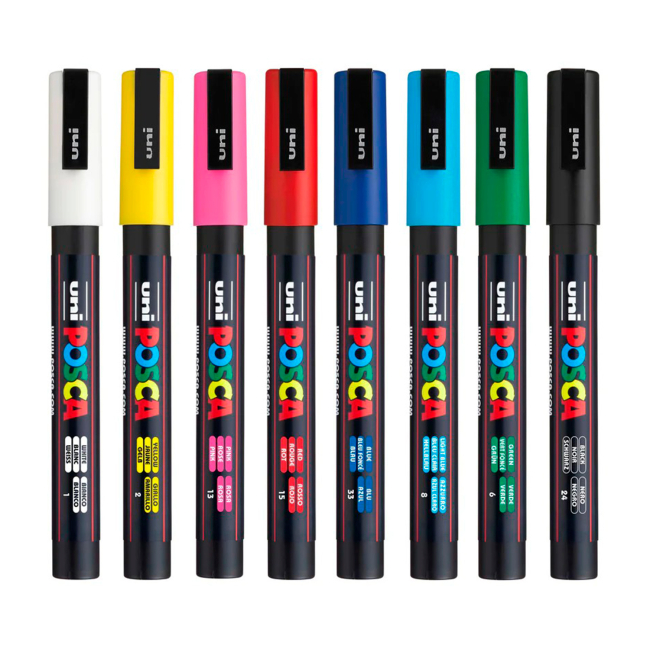 Набір маркерів Uni Posca 8 шт (PC-3M 8C)#2