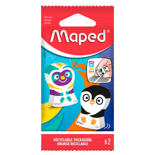 Набір гумок Maped Ergo fun multicolor 2 шт в асортименті (MP.119002 )#2