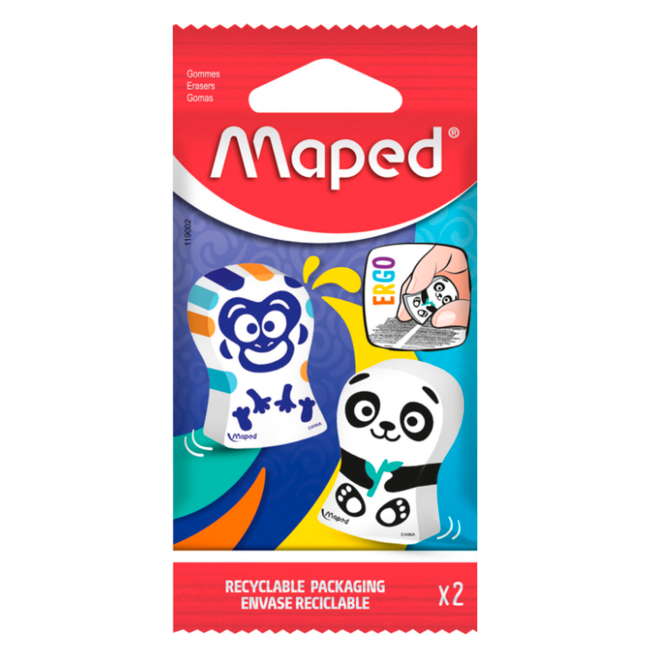 Набір гумок Maped Ergo fun multicolor 2 шт в асортименті (MP.119002 )#3