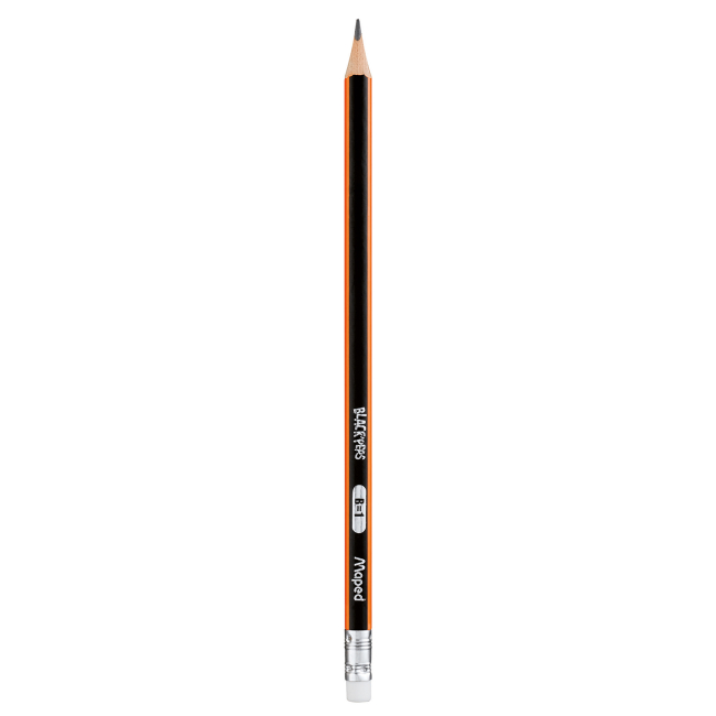 Набор графитовых карандашей Maped Black Peps B с резинкой 12 штук (MP.851724)#2