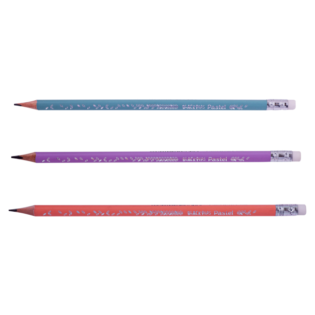 Карандаши Maped Black Peps Pastel графитовые с ластиком 12 штук (MP.851730)#2