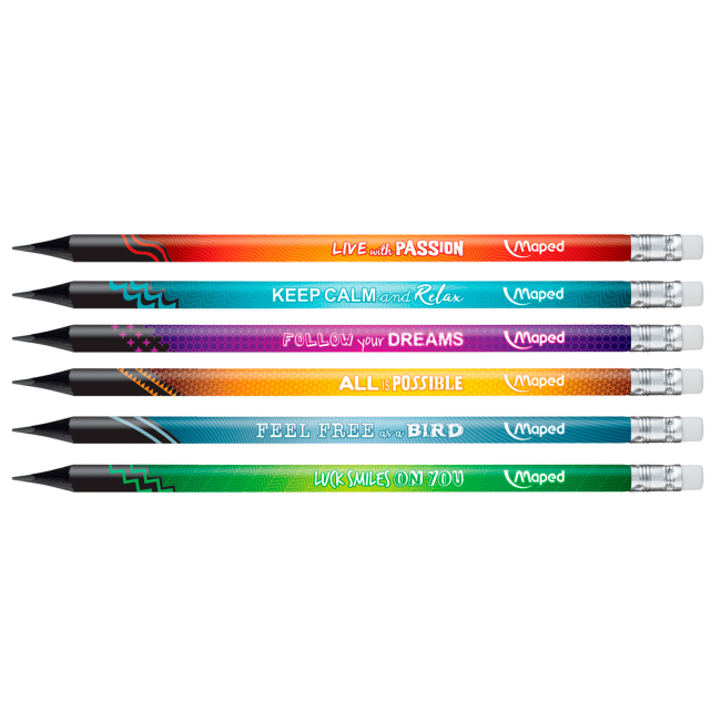 Набор графитовых карандашей Maped Black peps energy 6 штук (MP.852000)#2