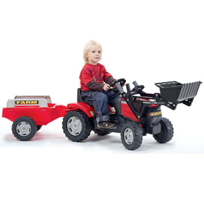 Велосипеди - Веломобіль Falk Трактор Case IH Maxxum з причепом і ковшем червоний (961AM)#2